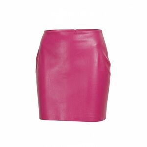1990s Tannery West Fuchsia Leather Skirt (Tag Size 6)